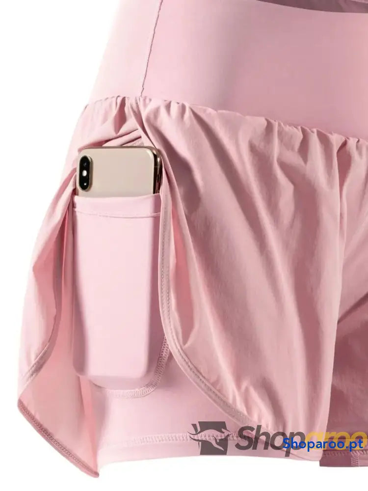 Pocketed High Waist Active Shorts