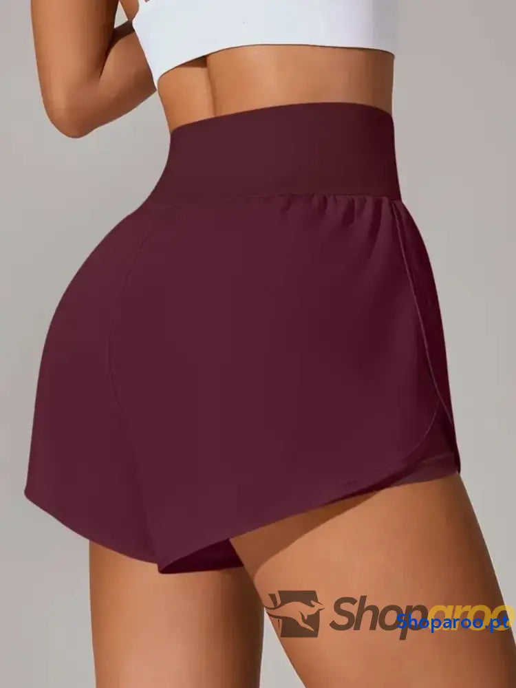 Pocketed High Waist Active Shorts