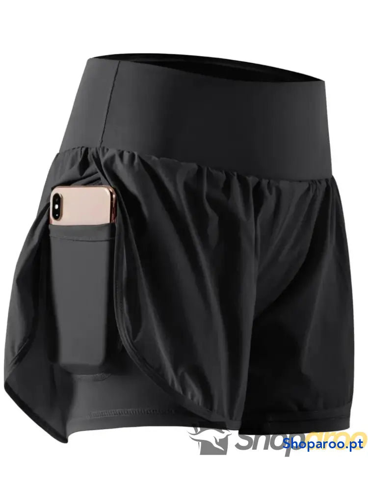 Pocketed High Waist Active Shorts
