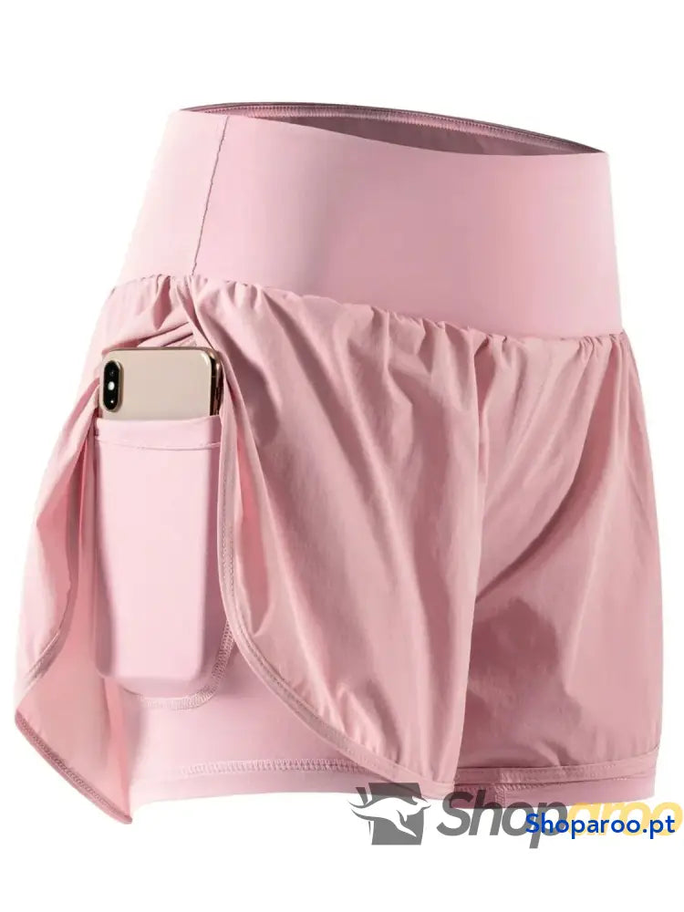 Pocketed High Waist Active Shorts