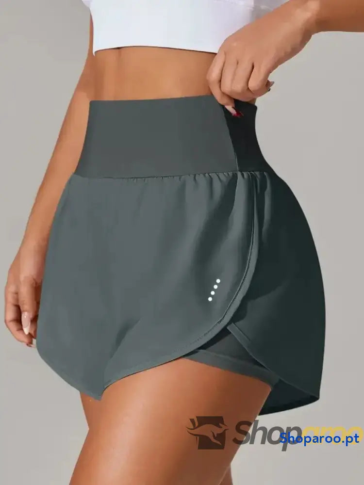 Pocketed High Waist Active Shorts