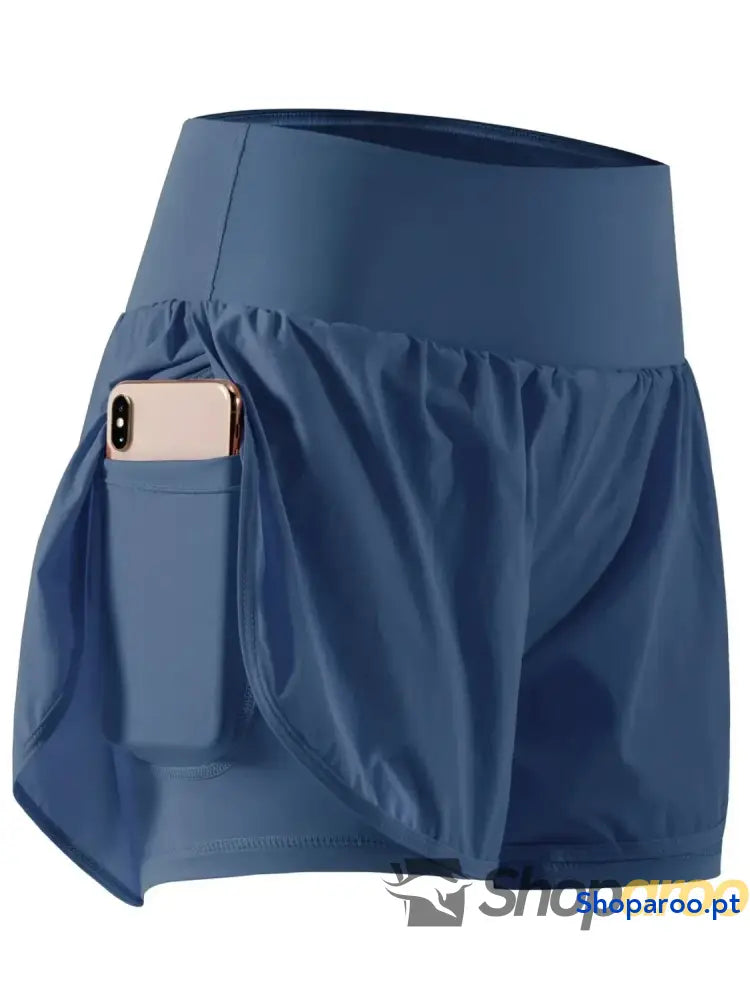 Pocketed High Waist Active Shorts