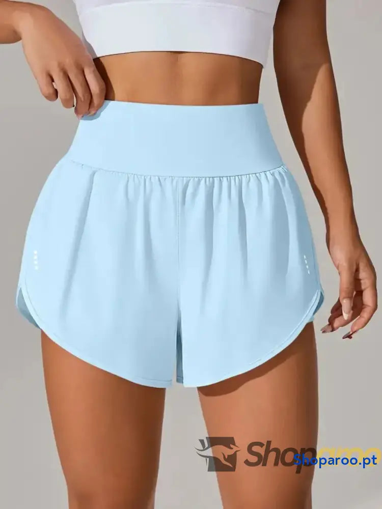 Pocketed High Waist Active Shorts