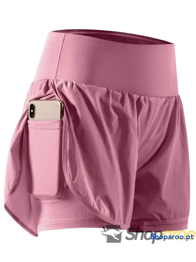 Pocketed High Waist Active Shorts