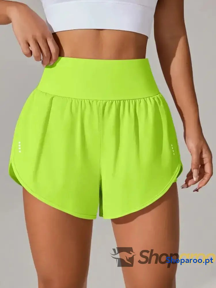 Pocketed High Waist Active Shorts
