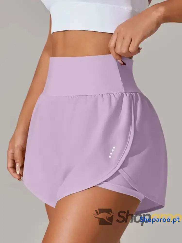Pocketed High Waist Active Shorts