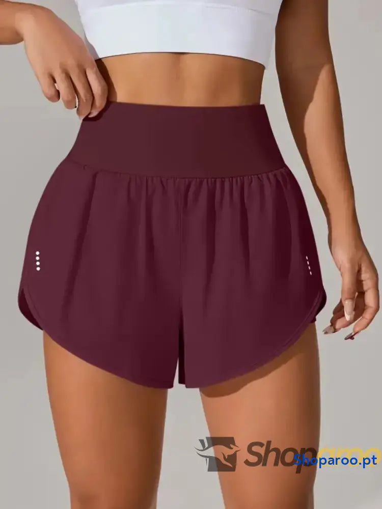 Pocketed High Waist Active Shorts