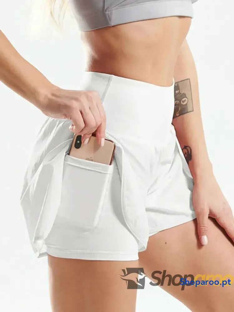 Pocketed High Waist Active Shorts