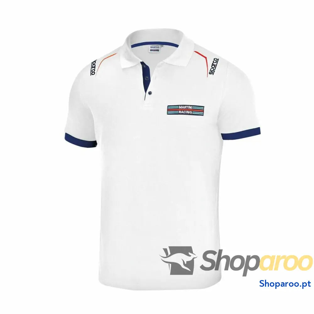 Polo de Manga Curta Homem Sparco Martini Racing Branco (Tamanho M)