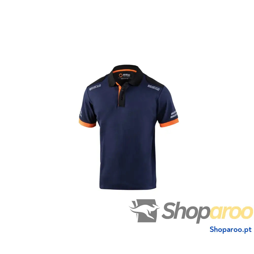 Polo de Manga Curta Homem Sparco TW Azul Laranja Azul escuro