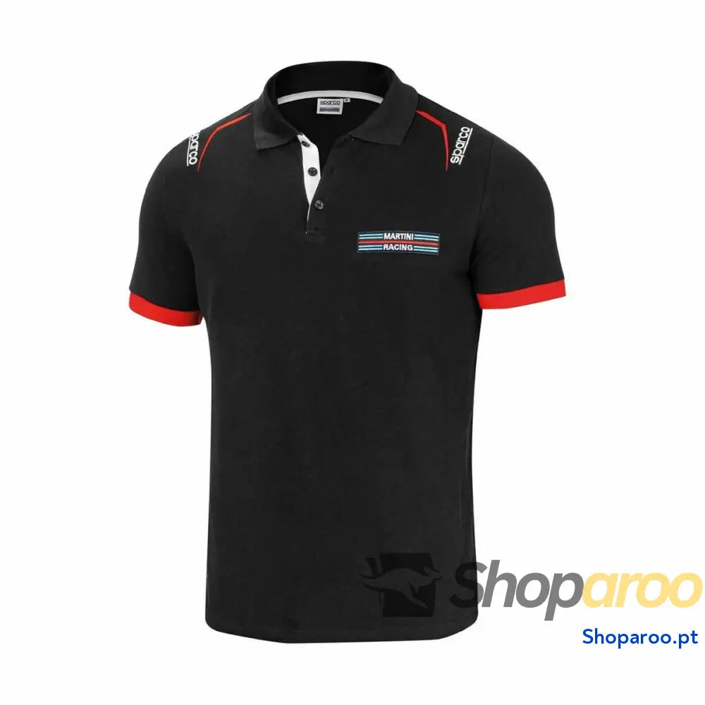 Polo de Manga Curta Sparco MARTINI-R L Preto
