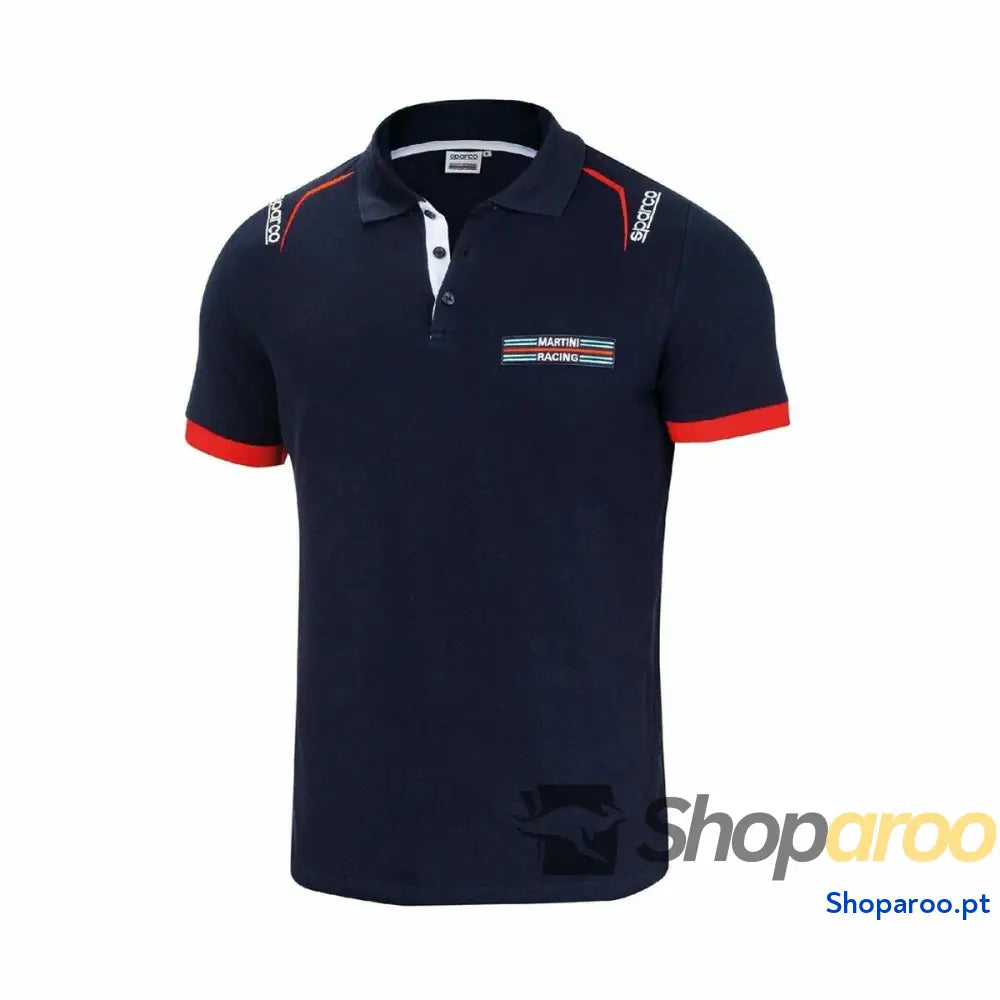 Polo de Manga Curta Sparco Martini Racing Azul Marinho XL