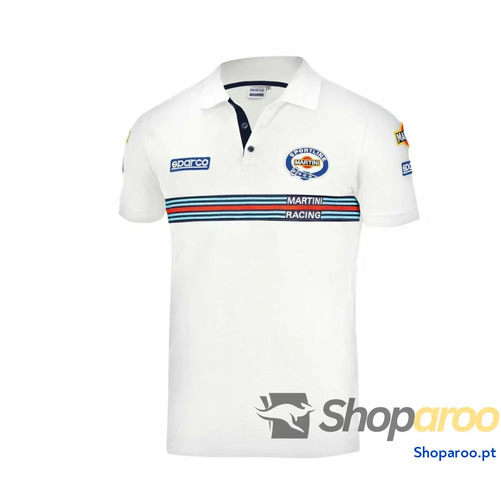 Polo de Manga Curta Sparco Martini Racing Branco