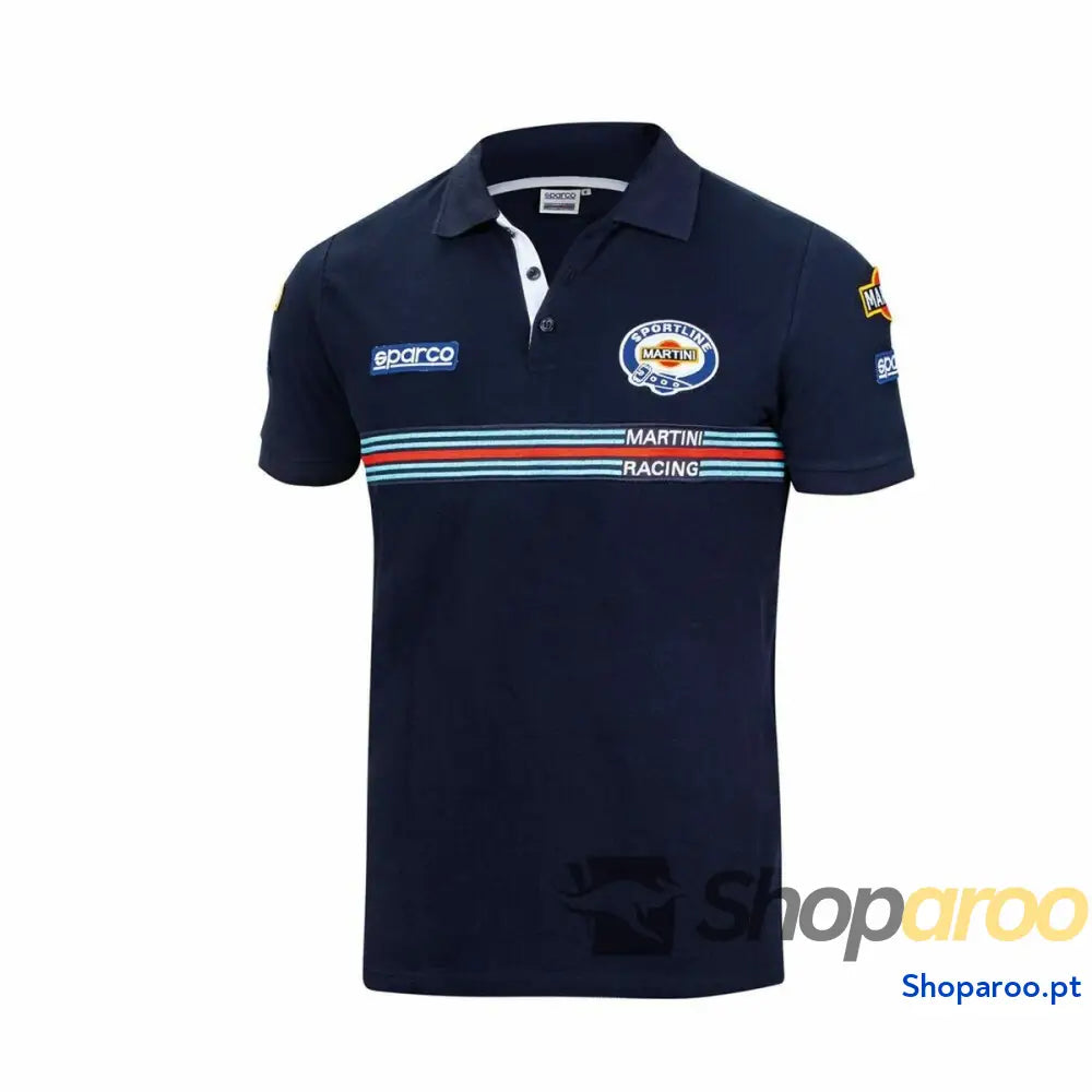 Polo de Manga Curta Sparco Martini Racing XL Azul Marinho