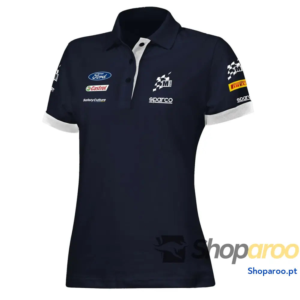 Polo de Manga Curta Sparco S013007MSBM1S Azul Marinho Mulher S