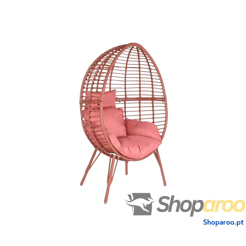 Poltrona de jardim DKD Home Decor 90 x 65 x 151 cm Metal Terracota Rotim sintético