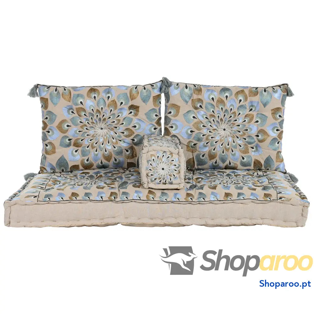 Poltrona de jardim DKD Home Decor Azul Bege 155 x 76 x 65 cm 150 x 76 x 20 cm