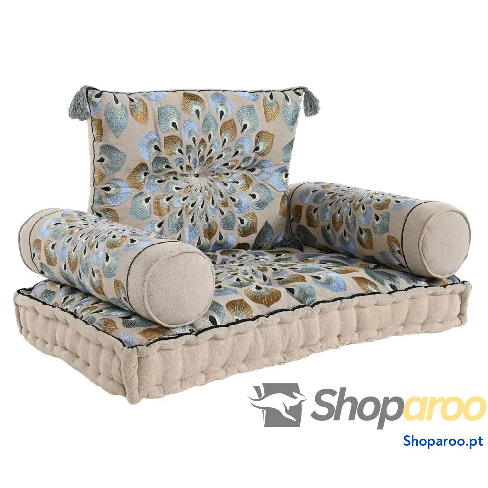 Poltrona de jardim DKD Home Decor Azul Bege 90 x 55 x 18 cm
