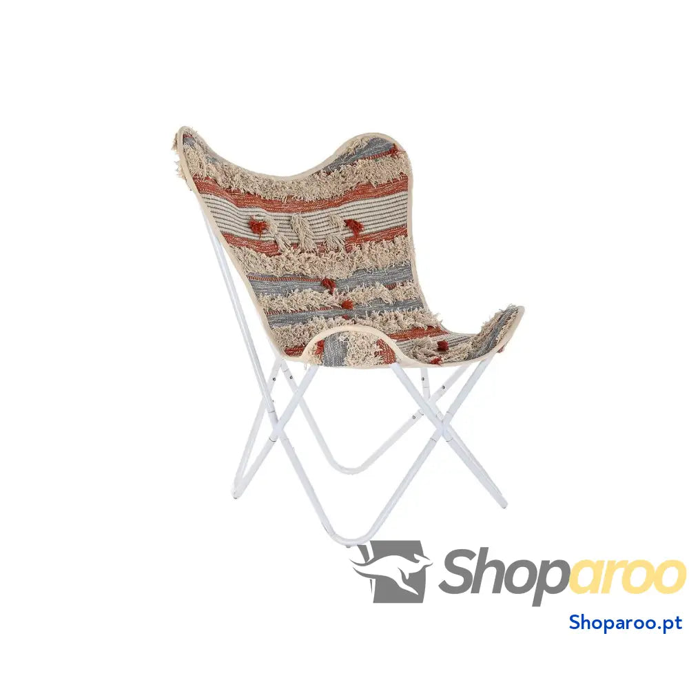 Poltrona de jardim DKD Home Decor Branco Laranja Ferro 74 x 65 x 90 cm