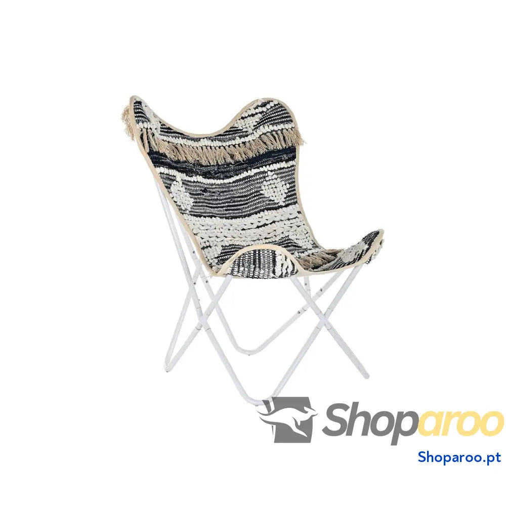Poltrona de jardim DKD Home Decor Branco Preto Ferro 74 x 65 x 90 cm