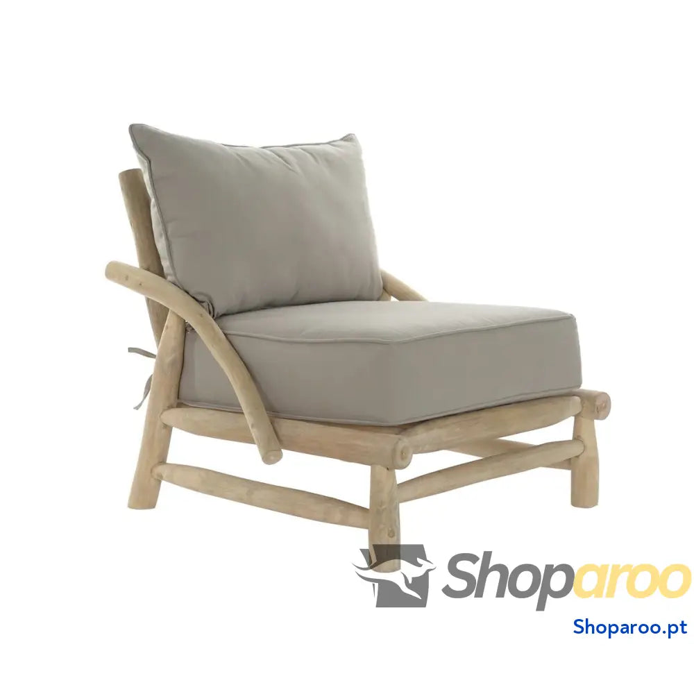 Poltrona de jardim DKD Home Decor Natural Cinzento claro 82 x 80 x 73 cm