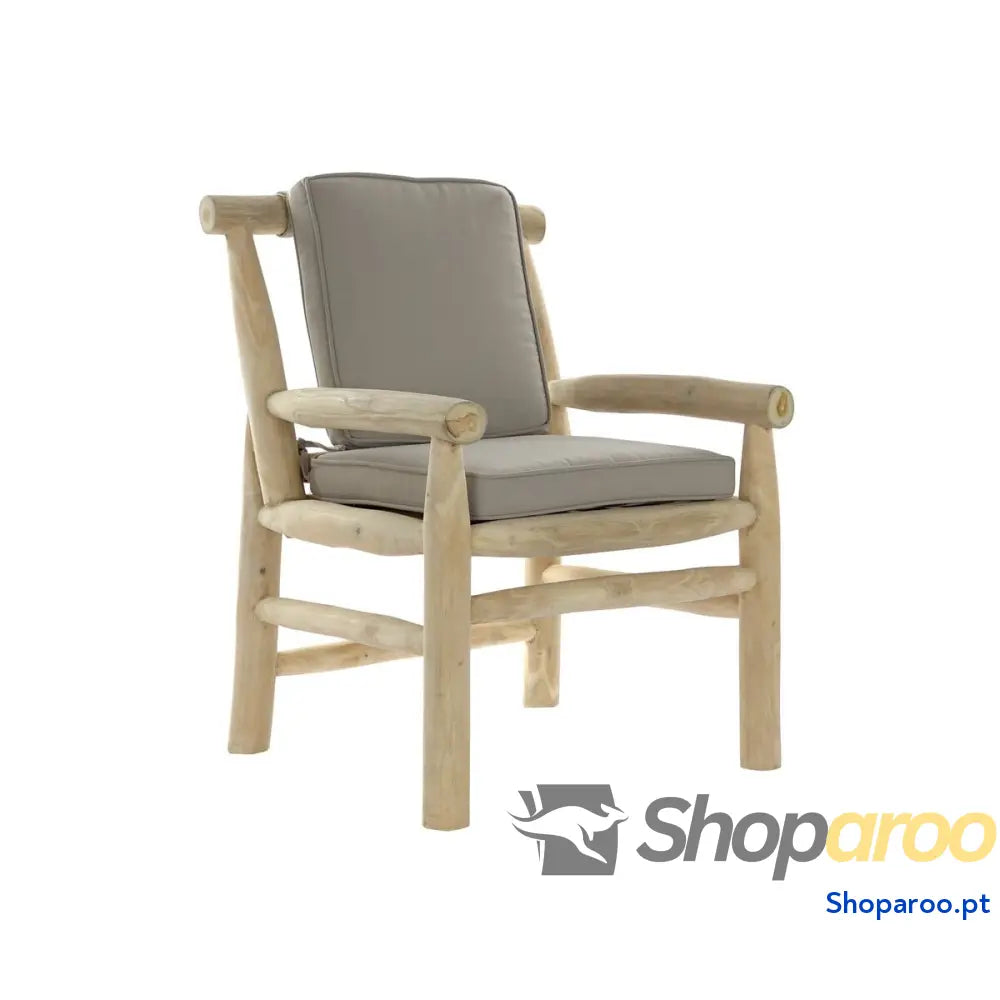Poltrona de jardim DKD Home Decor Natural Cinzento claro Teca 65 x 80 x 92 cm