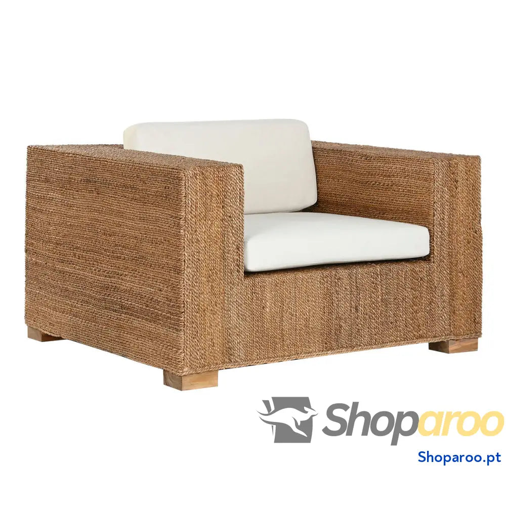 Poltrona de jardim Home ESPRIT Branco Natural 117 x 92 x 65 cm