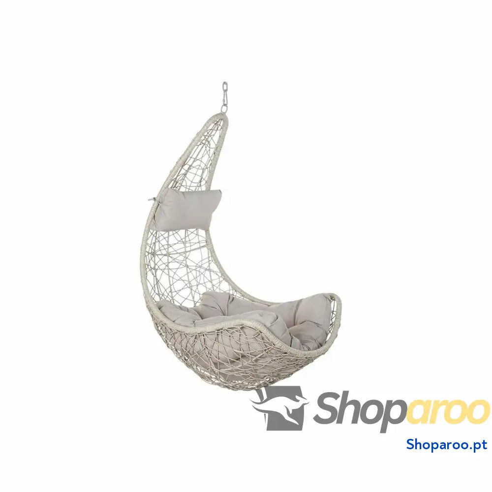 Poltrona de jardim suspensa DKD Home Decor 82 x 75 x 125 cm Metal Rotim sintético Cinzento claro (82 x 75 x 125 cm)