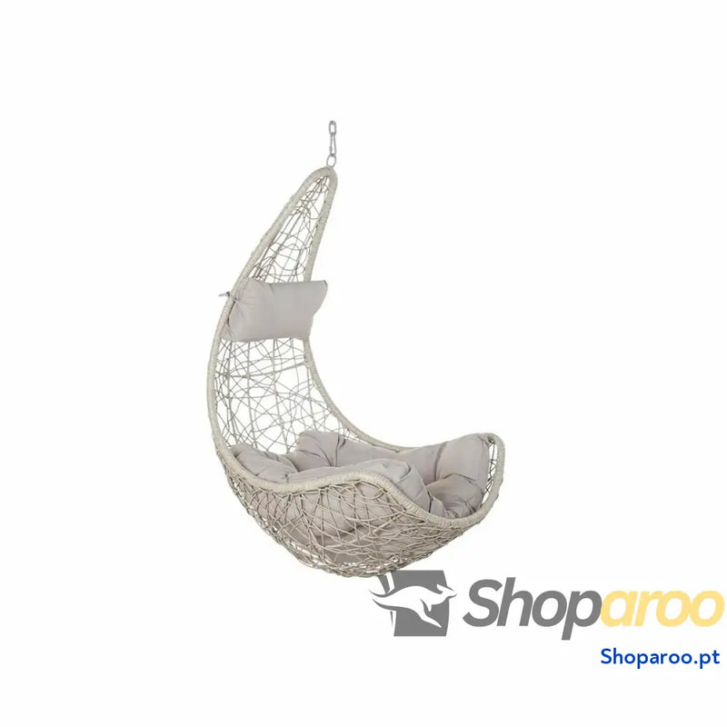 Poltrona de jardim suspensa DKD Home Decor 82 x 75 x 125 cm Metal Rotim sintético Cinzento claro (82 x 75 x 125 cm)