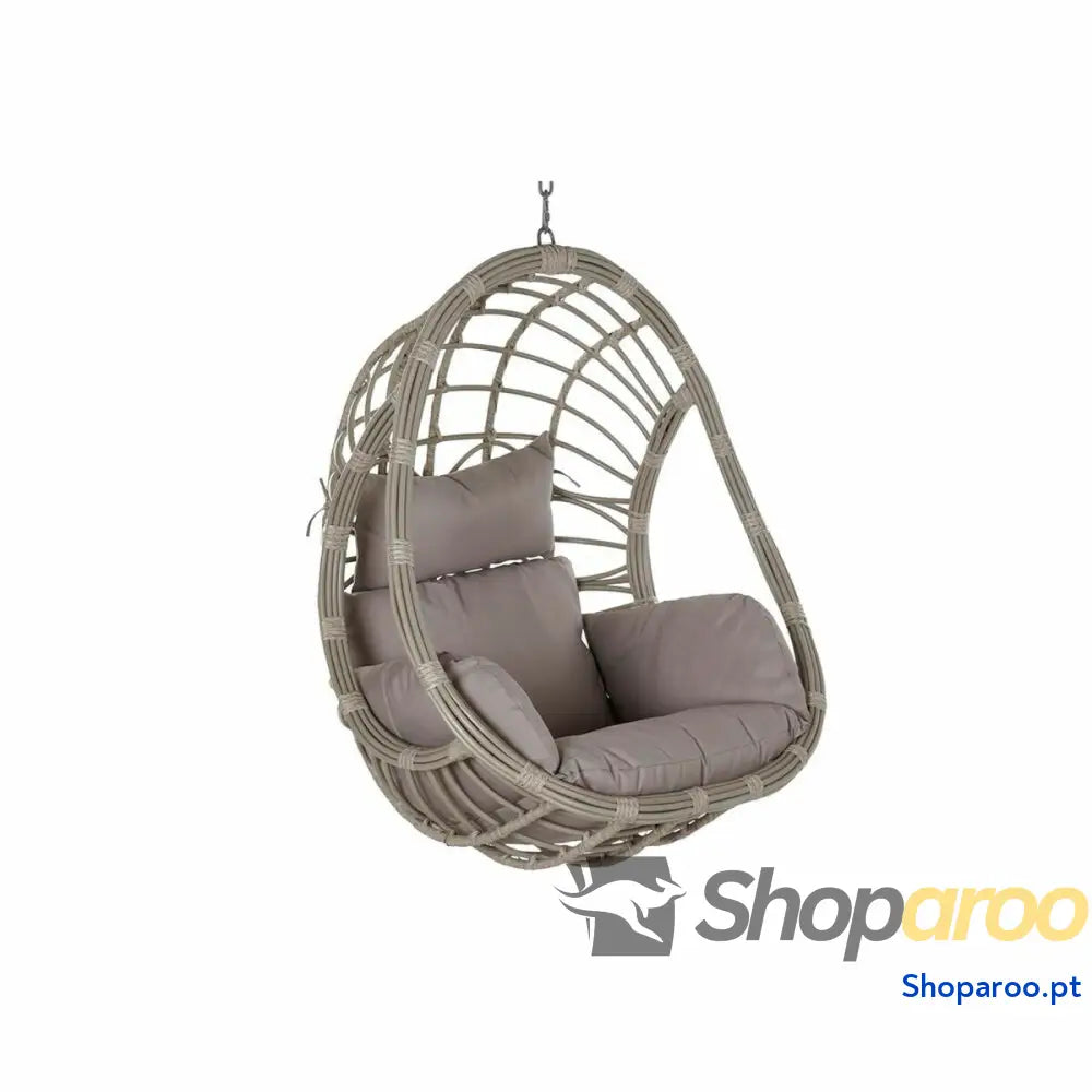Poltrona de jardim suspensa DKD Home Decor 90 x 70 x 110 cm Cinzento Rotim sintético Alumínio (92 x 70 x 113 cm)