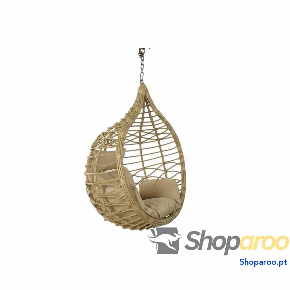 Poltrona de jardim suspensa DKD Home Decor Castanho Bege Marrom claro Alumínio Rotim sintético 90 x 70 x 110 cm 100 x 70 x 125 c