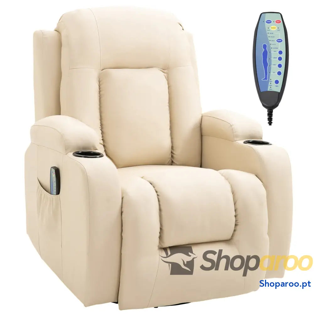 Poltrona de Massagem Reclinável até 150° com 8 Pontos por Vibração Função Aquecimento 85x94x104 cm Cinza
