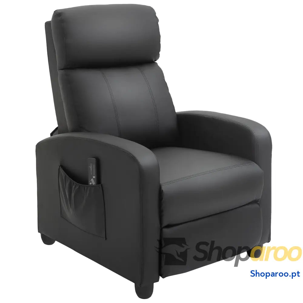 Poltrona de Massagem Reclinável com 2 Zonas 8 Programas e 5 Níveis Intensidade 68x88x98 cm Preto