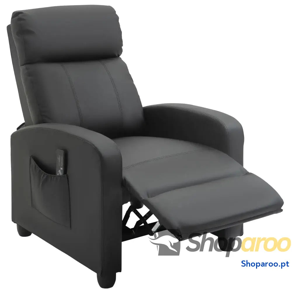Poltrona de Massagem Reclinável com 2 Zonas 8 Programas e 5 Níveis Intensidade 68x88x98 cm Preto