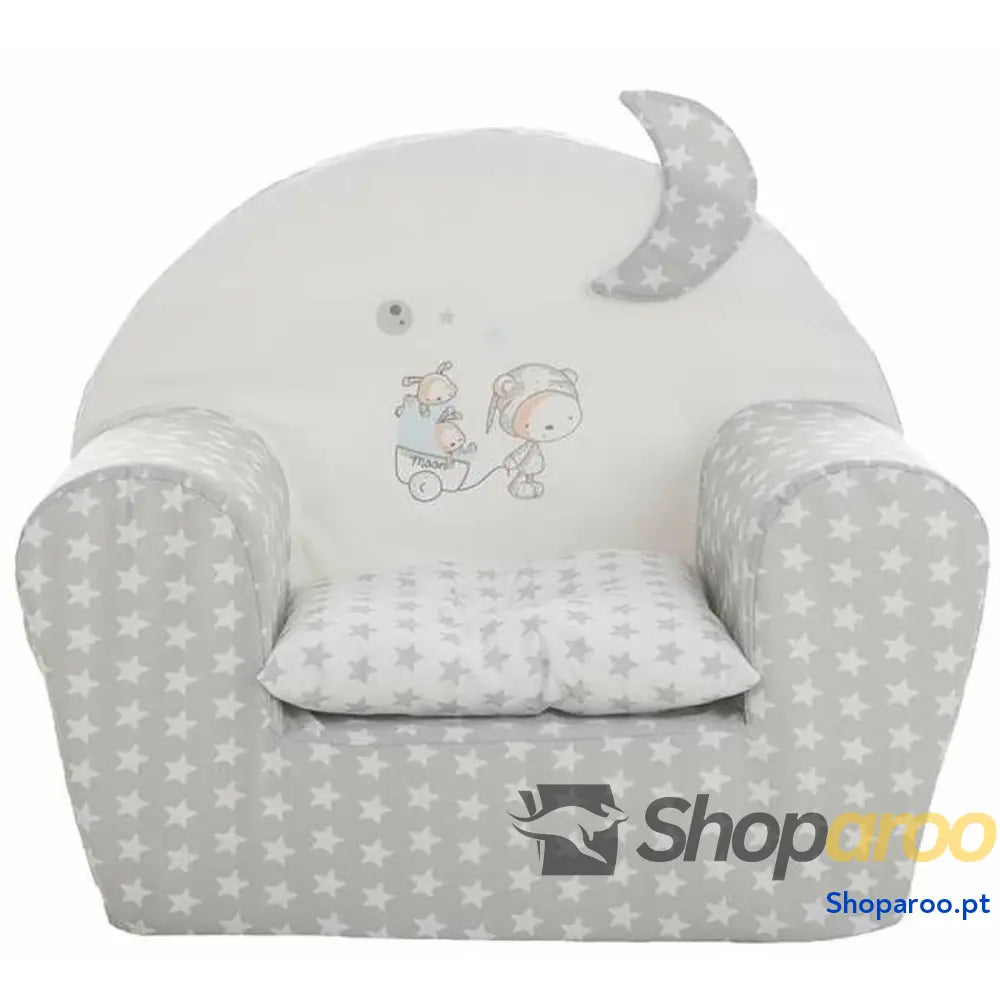 Poltrona Infantil Stars 44 x 34 x 53 cm Cinzento