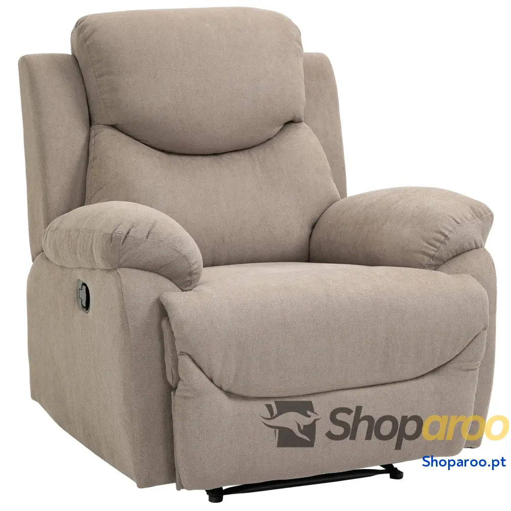 Poltrona Reclinável De Sala de Estar Relax Manual com Apoio para os Pés 93x88x102 cm Bege