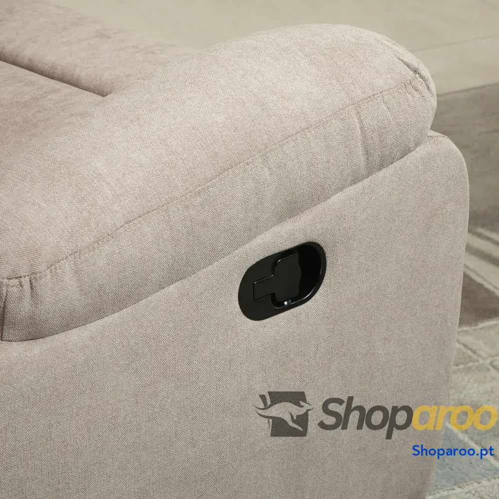 Poltrona Reclinável De Sala de Estar Relax Manual com Apoio para os Pés 93x88x102 cm Bege