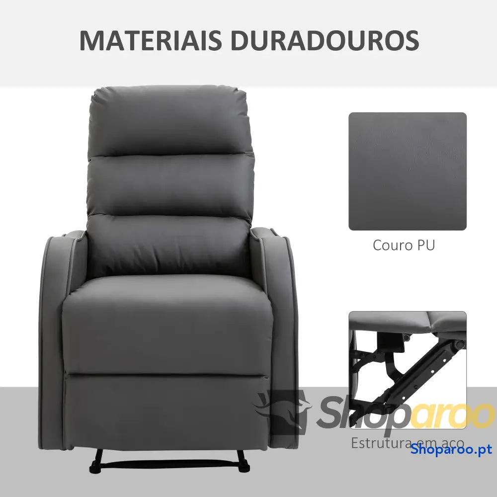 Poltrona Relax com cadeira reclinável manual de até 160° 65x89x100cm