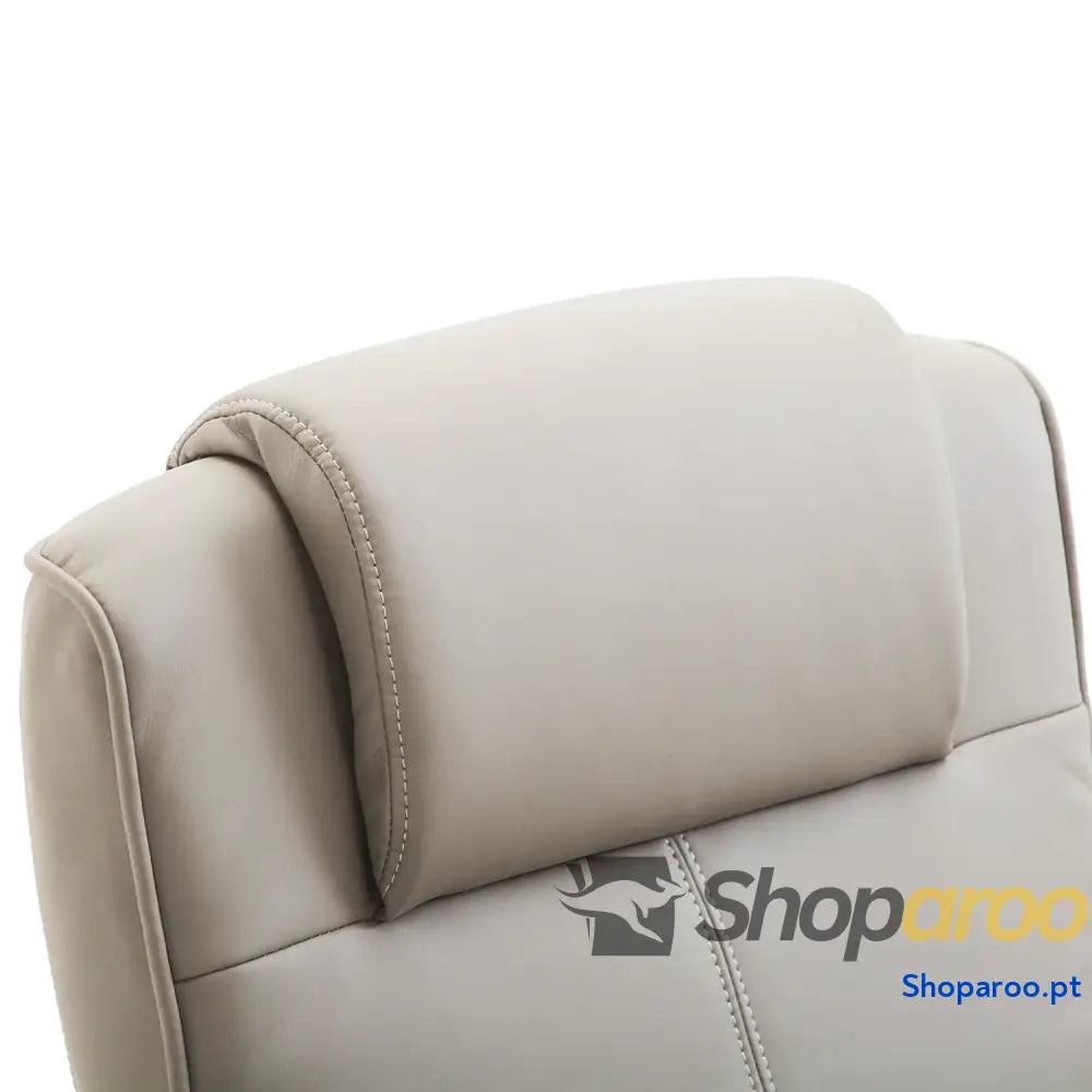 Poltrona Relax Reclinável até 145° com Banco de Apoio para os Pés Giratória 360° Estofada em PU e Estrutura Aço