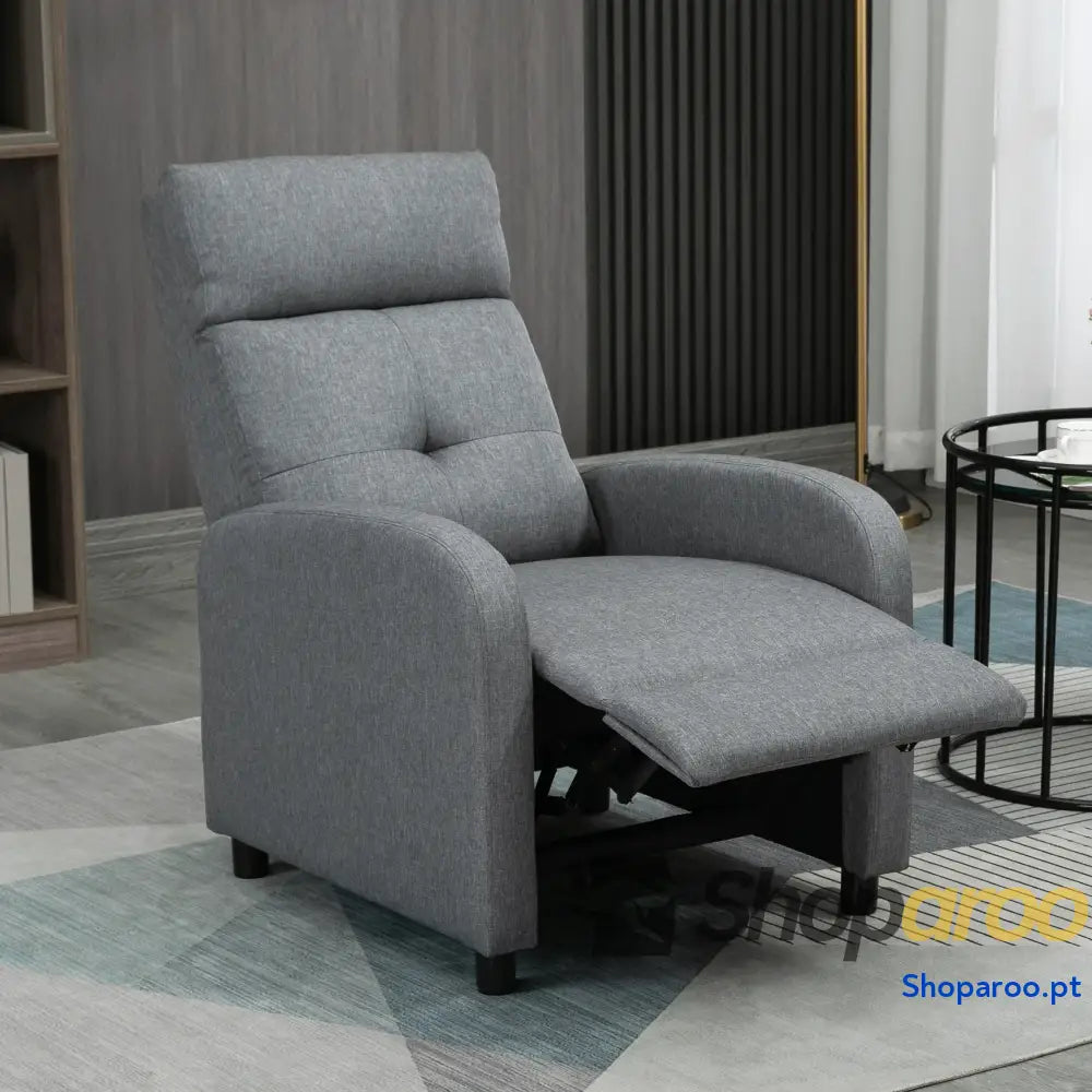 Poltrona Relax Reclinável até 155° Poltrona Reclinável Manual Estofado para Pessoas com Altura Inferior 195 cm 67x87x98 cm Cinza