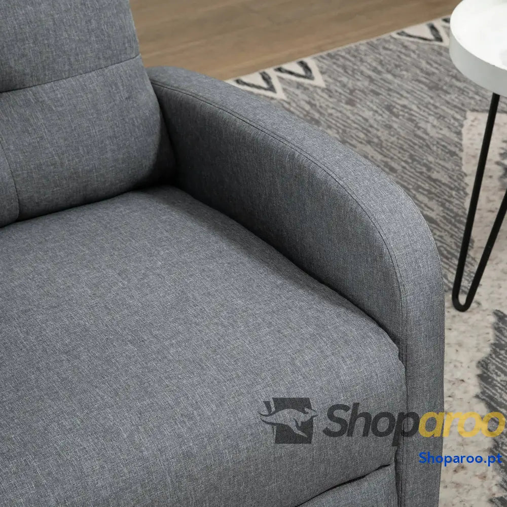 Poltrona Relax Reclinável até 155° Manual Estofado para Pessoas com Altura Inferior 195 cm 67x87x98 Cinza
