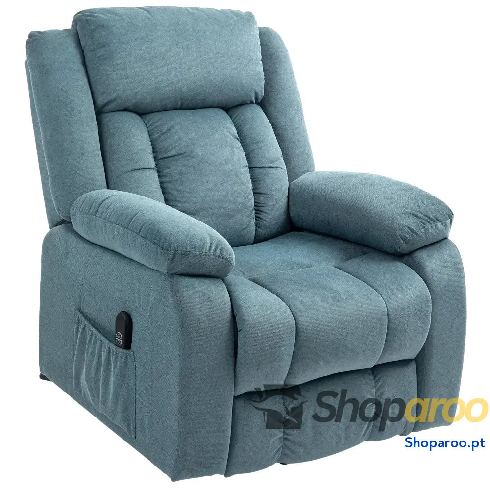 Poltrona Relax Reclinável Elétrica Levanta Pessoas com Controlo Remoto Apoio para os Pés e Bolsos Laterais 92x94x105 cm