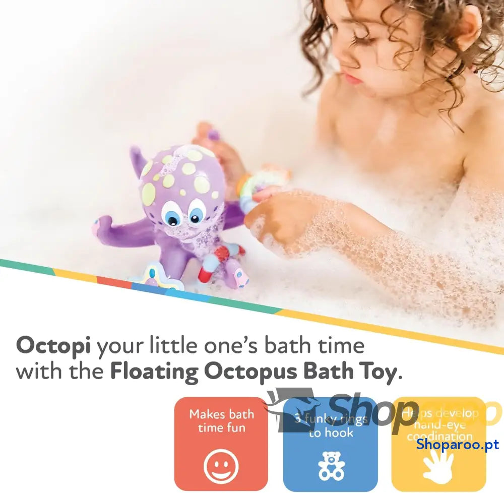 Polvo flutuante com 3 anéis para banheira brinquedos casa de banho bebé interativos e sensoriais estimula a coordenação