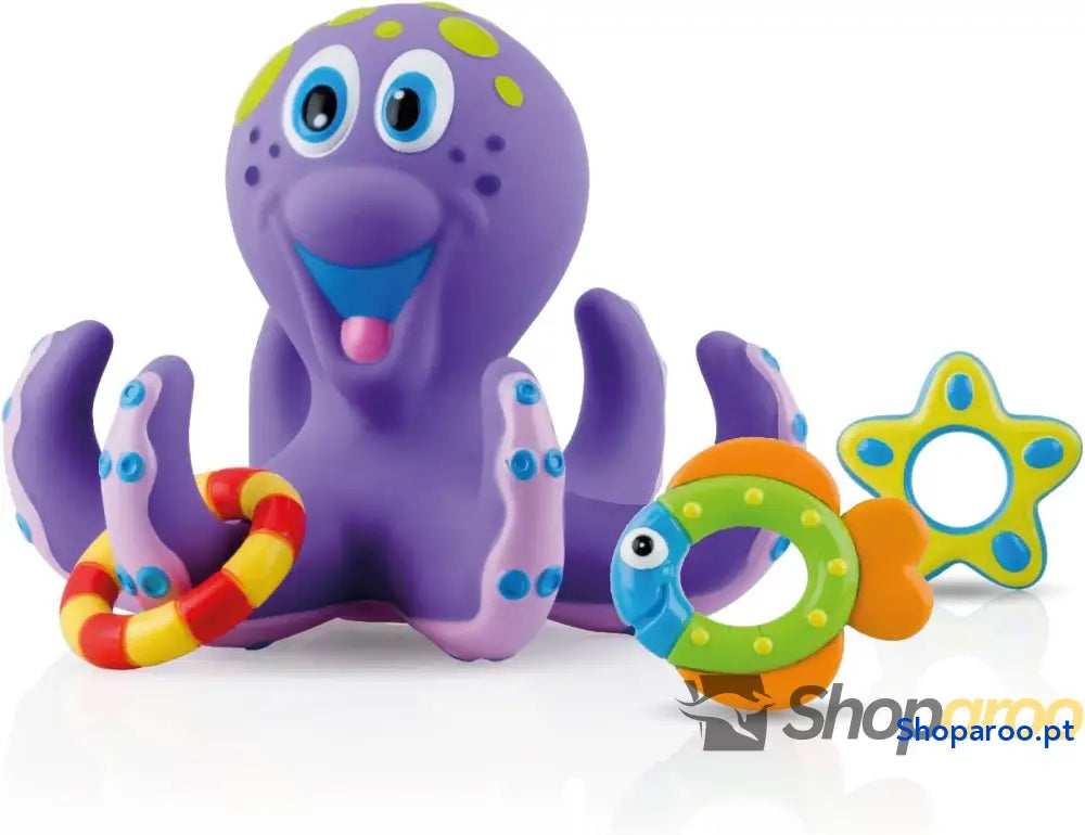 Polvo flutuante com 3 anéis para banheira brinquedos casa de banho bebé interativos e sensoriais estimula a coordenação