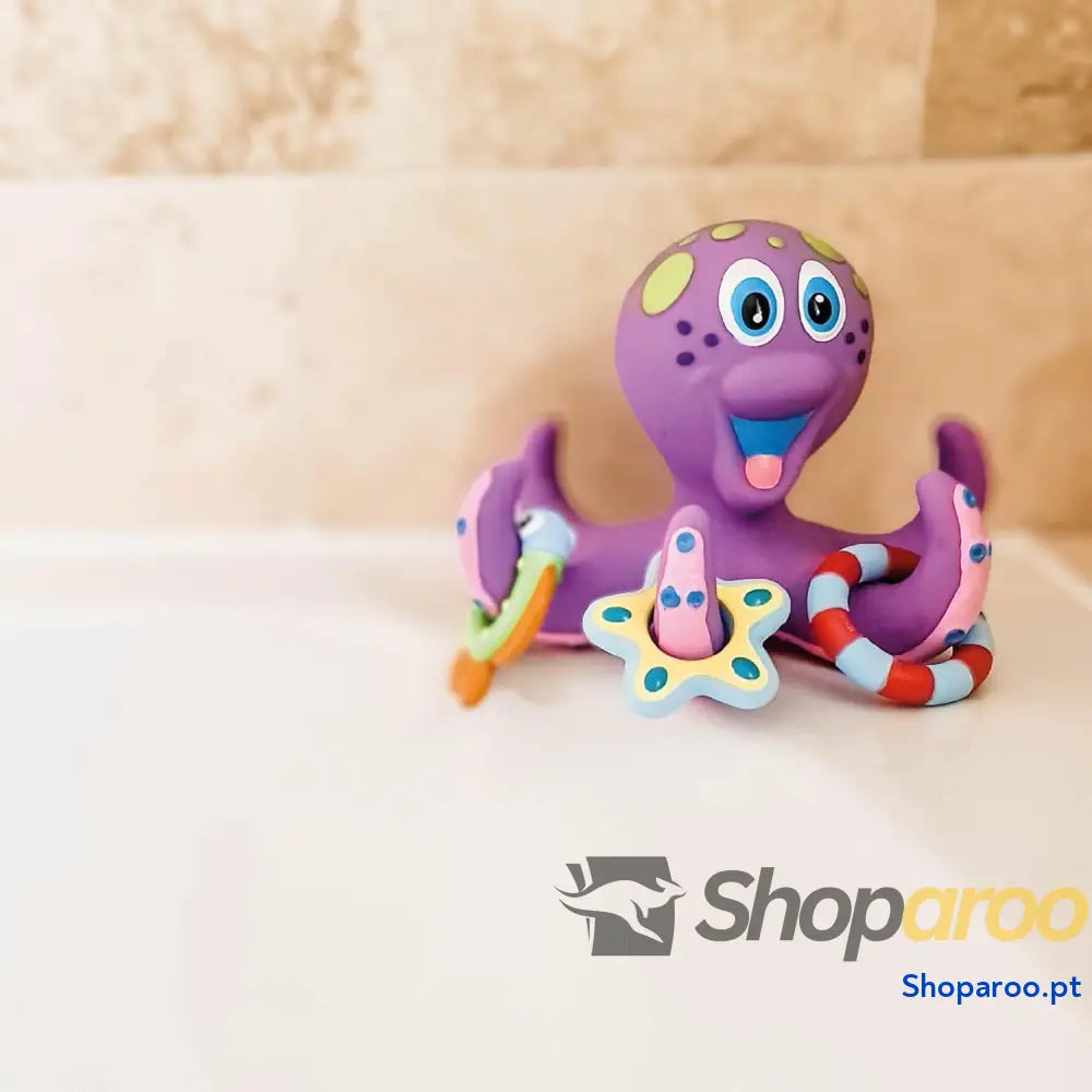 Polvo flutuante com 3 anéis para banheira brinquedos casa de banho bebé interativos e sensoriais estimula a coordenação