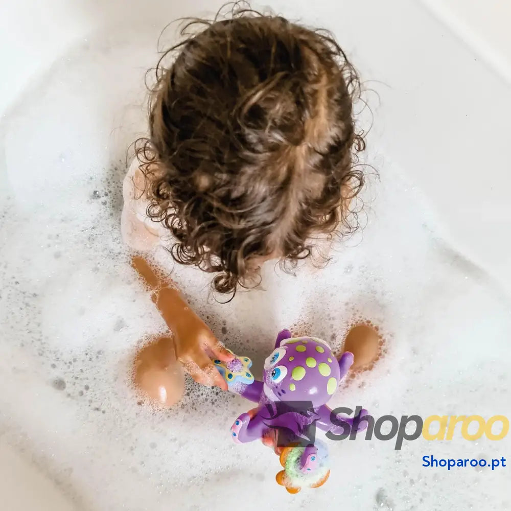Polvo flutuante com 3 anéis para banheira brinquedos casa de banho bebé interativos e sensoriais estimula a coordenação