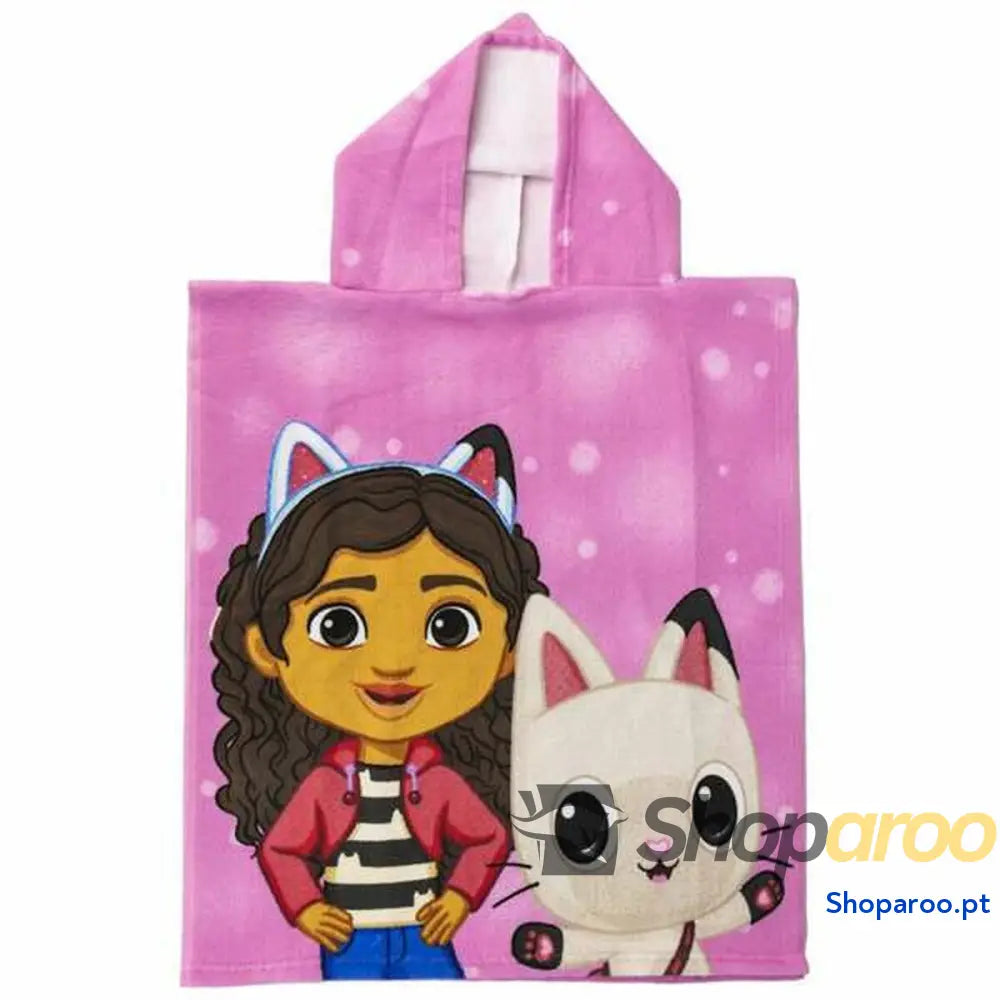 Poncho Toalha com Capuz Gabby’s Dollhouse Cor de Rosa 50 x 115 cm