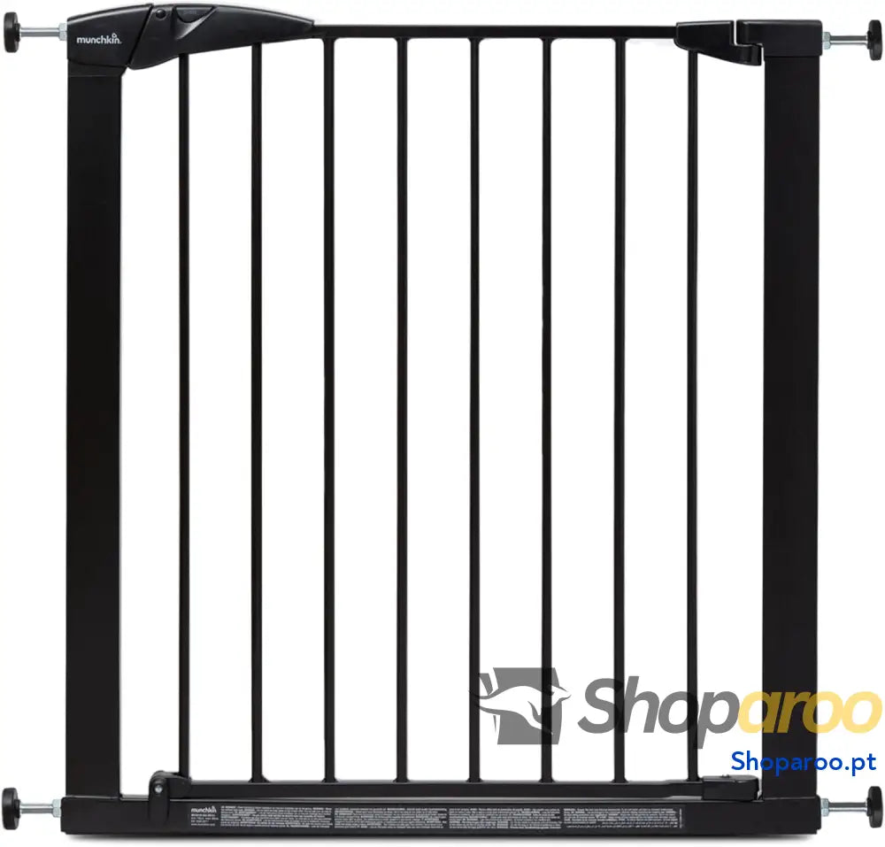 Porta de escada Munchkin segura para crianças pequenas e bebés porta ajuste pressão ou cães segurança 76 82 cm preto