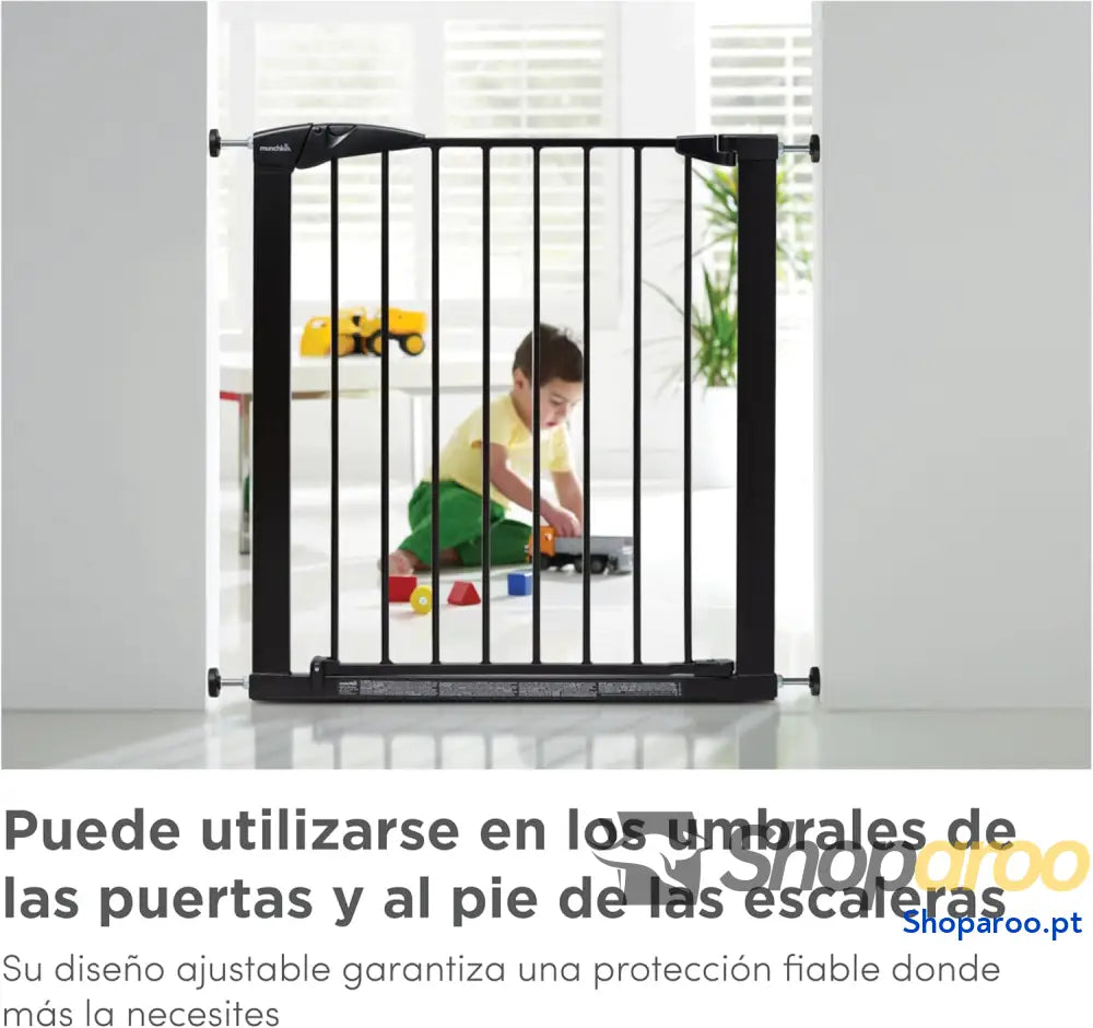 Porta de escada Munchkin segura para crianças pequenas e bebés porta ajuste pressão ou cães segurança 76 82 cm preto