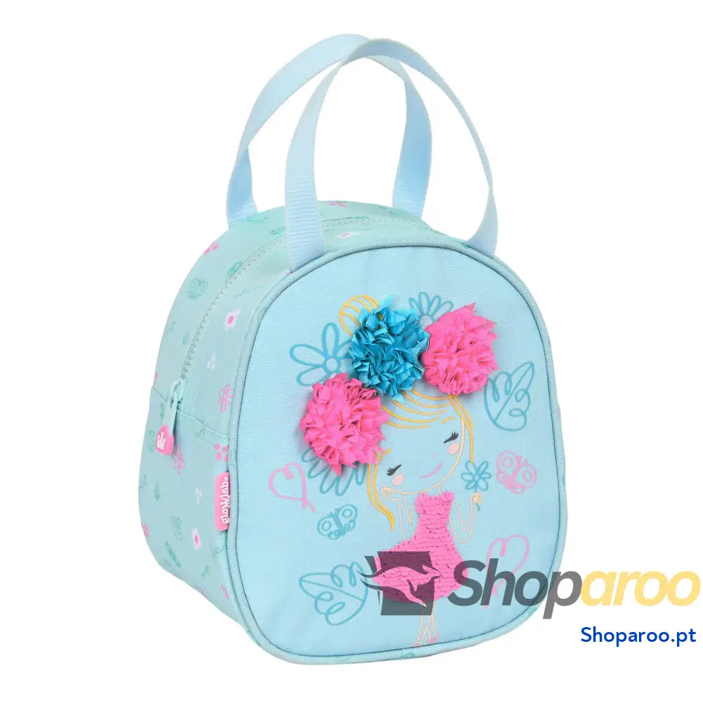 Porta-merendas Térmico Glow Lab Cute doll 19 x 22 x 14 cm Azul Claro